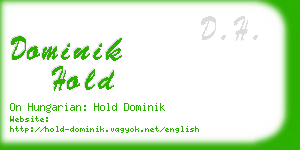 dominik hold business card